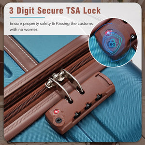 English Elm Hardshell Abs Suitcase Set with Duffel and Toiletry Bag Tsa Lock Spinner Wheels Blue N732P193484C