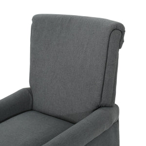 English Elm Christopher Knight Home® - Manual Charcoal Push Back Recliner — Compact Fabric Seat, Plush Support, Space-Saving Comfort for Homes 61369.00CCL