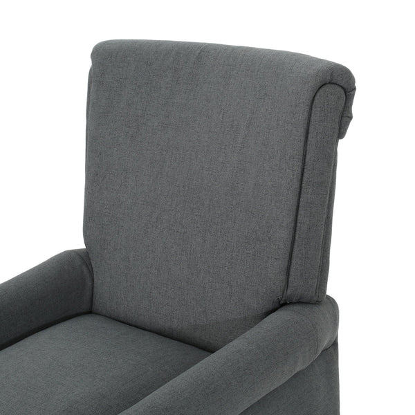 English Elm Christopher Knight Home® - Manual Charcoal Push Back Recliner — Compact Fabric Seat, Plush Support, Space-Saving Comfort for Homes 61369.00CCL