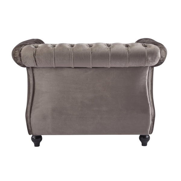 English Elm Christopher Knight Home® - Chesterfield Velvet Club Chair with Button-Tufted Diamond Stitch, Nailhead Trim, Solid Wood Frame N776P309421D