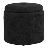 OSP Home Furnishings Erindale Round Storage Ottoman Onyx