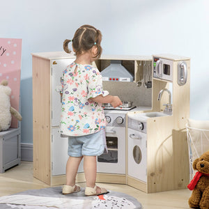 English Elm Qaba Wooden Corner Play Kitchen with Sound Effects Ice Maker and Full Appliance Suite W2225P217657