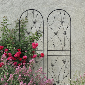 English Elm 4 Pack Powder-coated Metal Garden Trellis Panels Rustproof Climbing Plant Support Outdoor W1586P268059