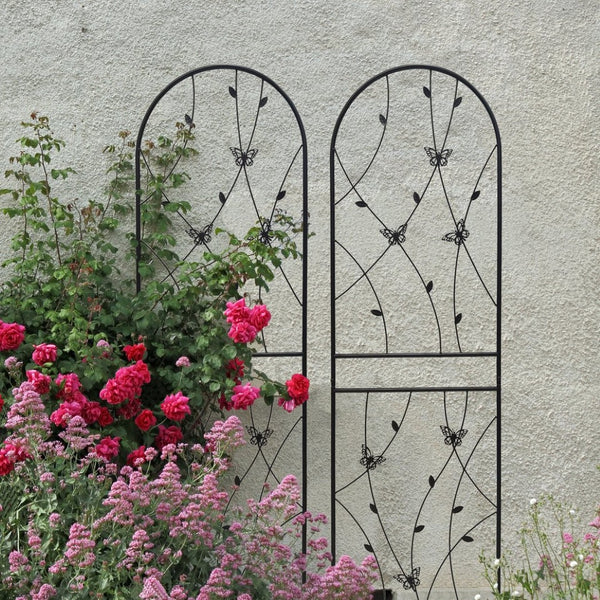 English Elm 4 Pack Powder-coated Metal Garden Trellis Panels Rustproof Climbing Plant Support Outdoor W1586P268059