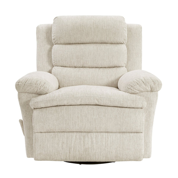 English Elm Glider Swivel Recliner with Smooth 360° Glide and Pull-Handle Recline, Microfiber Comfort, Sturdy Frame Beige 38.5 L x 34 W x 26.5 H B011P329292
