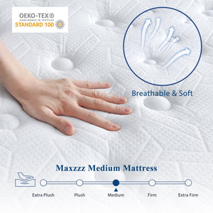 English Elm Queen Hybrid Mattress 12 Inch Pocketed Coils Memory Foam Pressure Relief Sleep B2716P329747