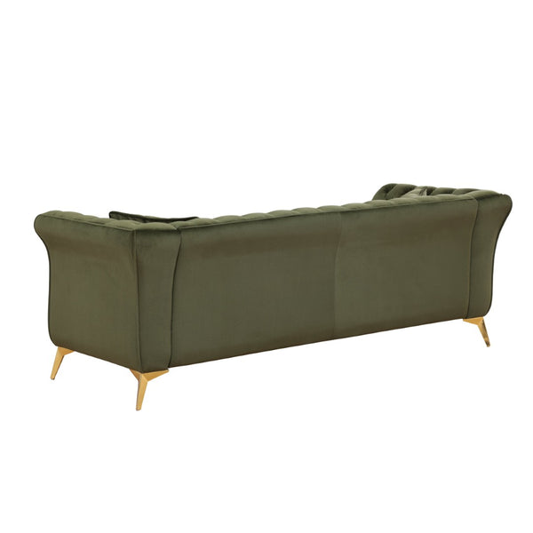 English Elm 102 Inch Linen Modular Sectional Sofa with Hidden Storage and Cloud Cushion Comfort Green W1099S00174