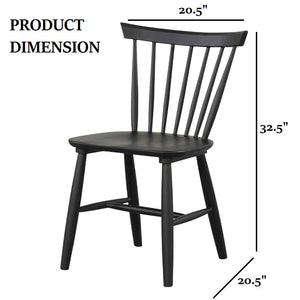 English Elm Mid-Century Upholstered Side Chair Pair with Rubberwood Frame, Curved Backrest and Cozy Seat Cushioning Black 23 L x 23 W x 28 H B2741P406731