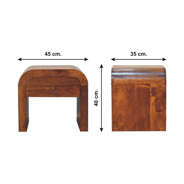 English Elm Darcy Chestnut Bedside Solid Wood Nightstand 21.65x17.72x19.69" – Timeless Chestnut Finish, Stylish Storage B182P166584
