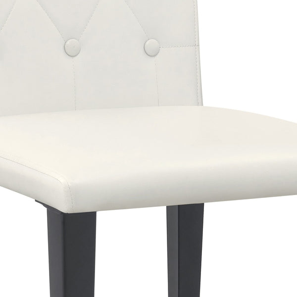 English Elm Table 5-Piece Stylish Dining Set With Textured Black Wood Table & Ergonomic White Pu Chairs W1151S04310-GIGA