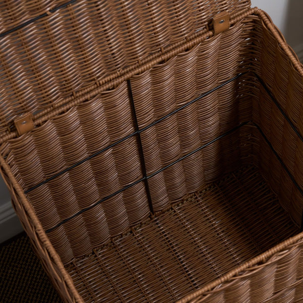 English Elm Martha Woven Resin Wicker Laundry Hamper Breathable Espresso Bedroom Storage B093P427753