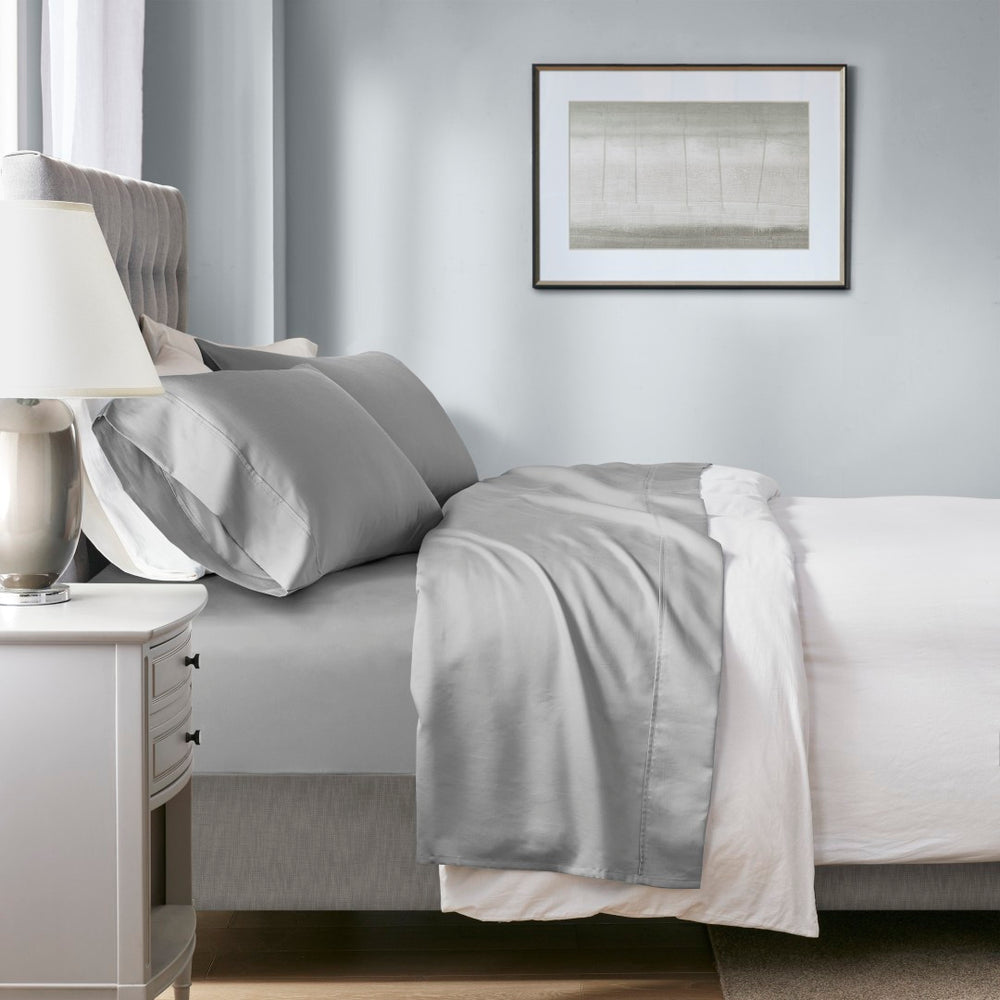 English Elm 4-piece Heiq Smart Temperature Cotton Blend Sateen Sheet Set with Deep Pockets B035P437420