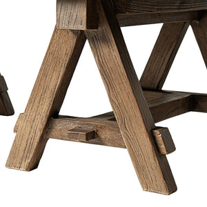 English Elm Hawthorne Reclaimed Elm Trestle Coffee Table Solid Wood Farmhouse Living Room Accent Brown B2719P474449