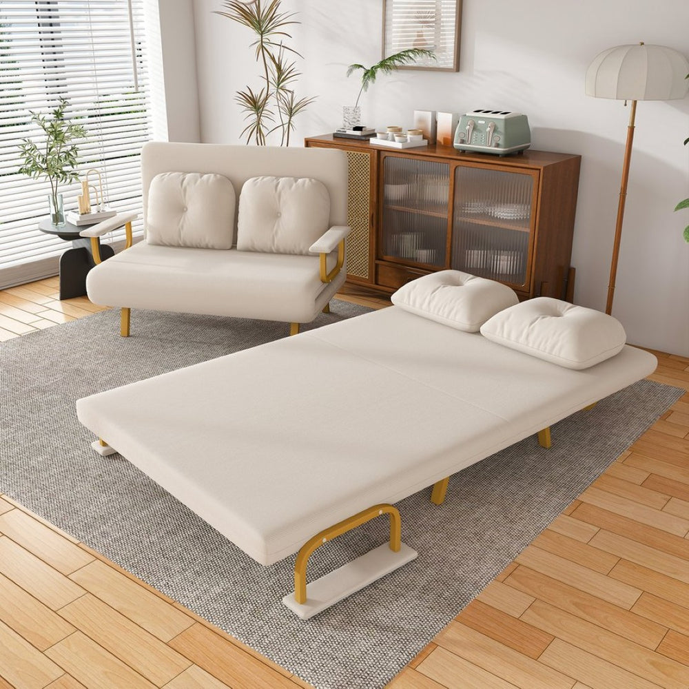 English Elm 46" Wide Corduroy Sleeper Sofa Bed Convertible Folding Chair for Two with Adjustable Backrest W2700P431033