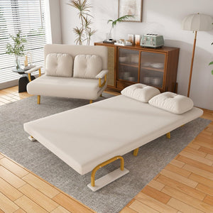 English Elm 46" Wide Corduroy Sleeper Sofa Bed Convertible Folding Chair for Two with Adjustable Backrest W2700P431033