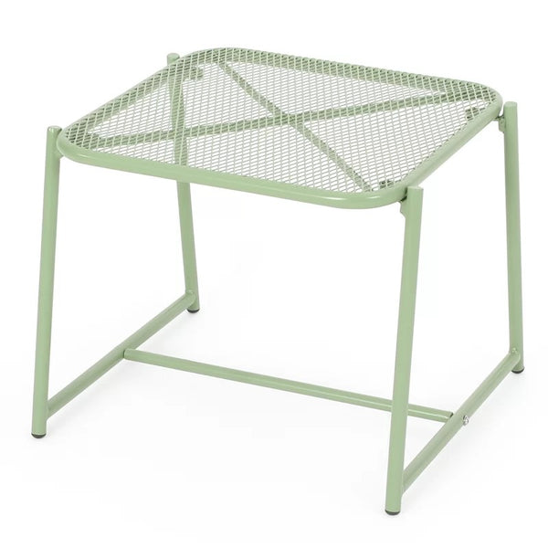 English Elm Christopher Knight Home® - ELBA Industrial Mesh Side Table 15.5"H — Powder-Coated Iron Frame, Modern Rounded Edges, Durable Design Green 65204.00GRN