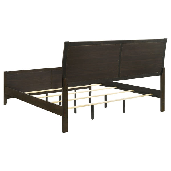 English Elm Clement Channel Tufted Eastern King Upholstered Bed with Warm Cocoa Fabric Panels B062S01705