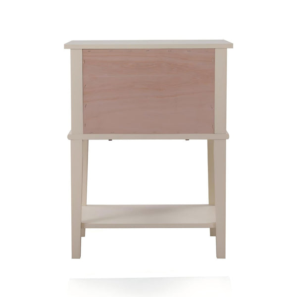 English Elm Stylish Beige Nightstand - Modern Open-Shelf Design, Compact & Functional For Any Bedroom Decor B078112100-GIGA