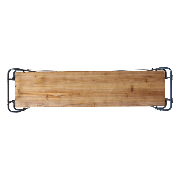English Elm Christopher Knight Home® - YORKTOWN Industrial 4-Shelf Bookcase in Natural Wood & Black Frame — Sturdy Fir Shelves, Etagere Display 56501.00
