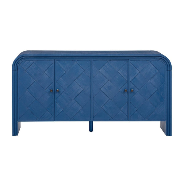 English Elm U_Style Luxury Multi-Functional Sideboard With Woven Wood Slats, Adjustable Shelves & Modern Design N711P269061V-GIGA