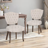 Christopher Knight Home® - Noble House - Crosswind Tufted Dining Chair With Cabriole Legs - Set Of 2