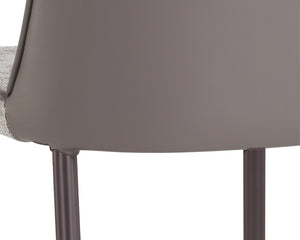 Sunpan Klaus Chic Modern Bar Stool with Copper Foot Caps - Perfect for Stylish Dining and Lounge Spaces Gunmetal / Flint Grey / Napa Taupe