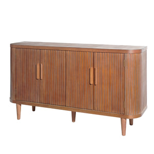 English Elm Accent 4-Door Storage Cabinet with Adjustable Shelf, 64" Wood-Grain Freestanding Sideboard for Entryway Living Room Hallway, Durable Manufactured Wood Organizer W2729P246231