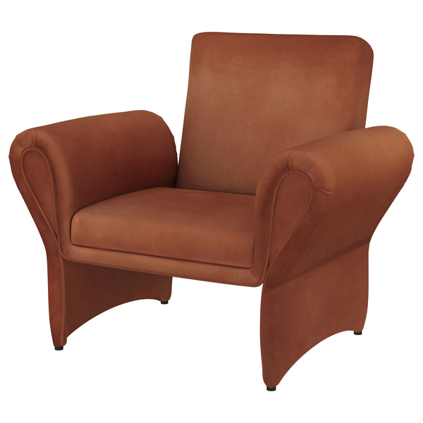 English Elm Whitney Rust Orange Upholstered Armchair with Teardrop Arms & Plush Foam Cushioning for Living Room B062P353268