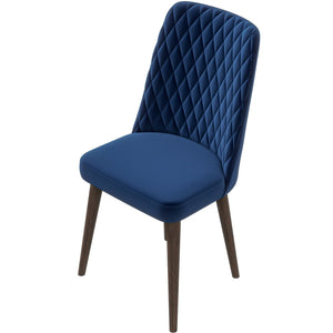English Elm Ashcroft Furniture - Best Katie Mid-Century Modern Velvet Dining Chair Set of 2 - Blue, Solid Wood, Kiln-Dried Frame, Cozy Upholstery (96) B183P201659