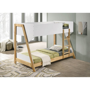 English Elm Edmondson California King Platform Bed with Storage Bookcase Headboard in Grey Oak B062S01716
