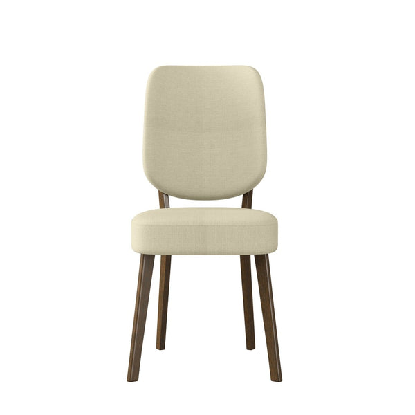 English Elm Dellers Mid-century Upholstered Dining Chair Set Walnut Tapered Legs Foam Cushion Oatmeal B127P495084