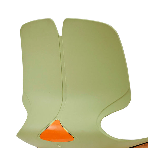 English Elm Modern Stacked Office Chairs Set of 4 – Ergonomic Polypropylene Shell, 180KG Steel Tripod Support, Durable Green,Grey W3788P368657