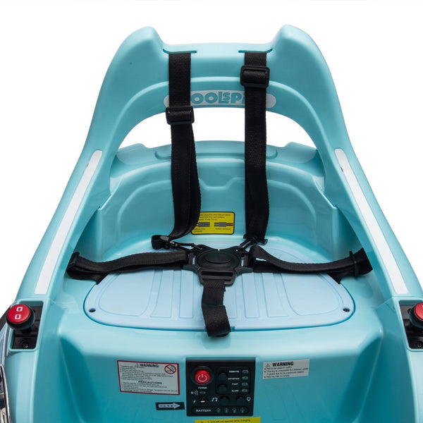 English Elm 12v Kids Ride on Bumper Car with 360 Spin Led Lights Bluetooth and Parental Remote Blue W1578P198508
