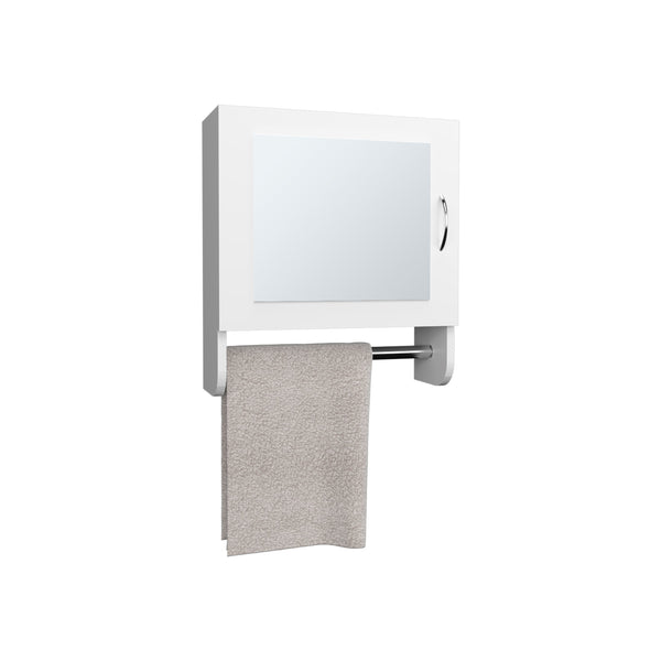 English Elm Medicine Compact Wall Cabinet with Mirror Door, Engineered Wood Storage, Durable, Space-Saving Design White 20.28 L x 18.31 W x 2.36 H B097P250833