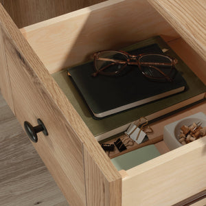 English Elm Computer Desk - Stylish Brown Finish, Ergonomic Design, Ample Storage, Perfect For Small Spaces B356P402686