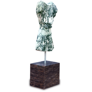 Adara Marble Dress Sculpture - Vintage 1970s Chic Home Accent, Handcrafted Fashion Artistry Piece