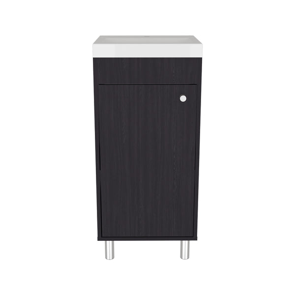 English Elm Waterford Compact Bathroom Vanity with Integrated Sink and Spacious Cabinet for Small Bathrooms Black B092P329252