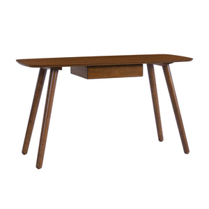 English Elm Christopher Knight Home® - Study Computer Desk 53" Walnut MDF Writing Table with Drawer, Figure-Eight Legs, Spacious Work Surface N770P323356D