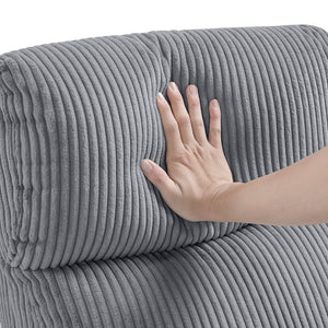 English Elm Modern Parsons Push Back Recliner Chair in Soft Corduroy Fabric — Sleek Comfortable Living Room Lounger with Solid Wood Frame and Easy Recline Mechanism Dark Gray 30 L x 27 W x 21.5 H B011P395855