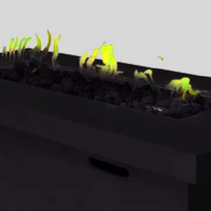 English Elm 25" Fiber-Reinforced Concrete Propane Outdoor Fire Pit Table with Hidden Tank, Cover, Lava Rocks, Weather-Resistant Charcoal B120P203040