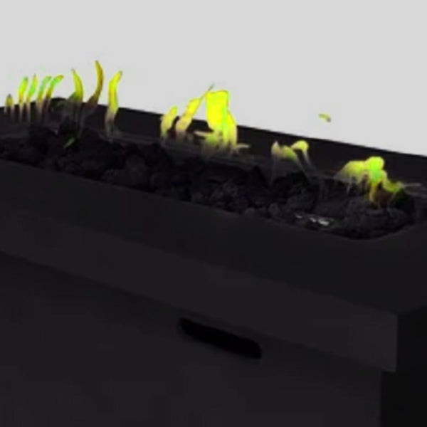 English Elm 25" Fiber-Reinforced Concrete Propane Outdoor Fire Pit Table with Hidden Tank, Cover, Lava Rocks, Weather-Resistant Charcoal B120P203040