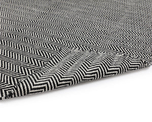 Sunpan Cusco Hand-Woven Rug - Stylish Zigzag Design, Sustainable PET Yarn, Perfect for Indoor & Outdoor Spaces Black / White
