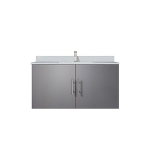 English Elm Dark Grey Bath Vanity With Cultured Marble Top, Chrome Faucet, Soft-Close Drawers & Ample Storage B2731P258609
