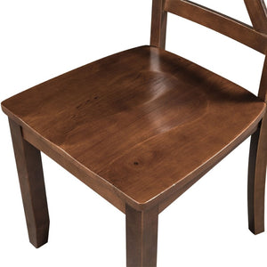 English Elm Topmax Drop Leaf Wood Breakfast Nook Table Set with X Back Chairs for Two Walnut N717S000164D