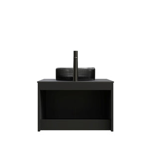 English Elm Dina Floating Bathroom Vanity with Sintered Stone Top and Crystal Glass Basin W2615S00646