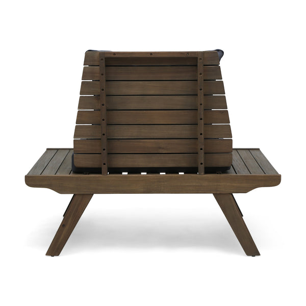 English Elm Christopher Knight Home® - SEDONA Acacia Wood Slatted Club Chair with Wide Seats, Water-Resistant Cushions for Patio Comfort DARK GREY 40.25 L x 32 W x 10.75 H 63744.00DGRY