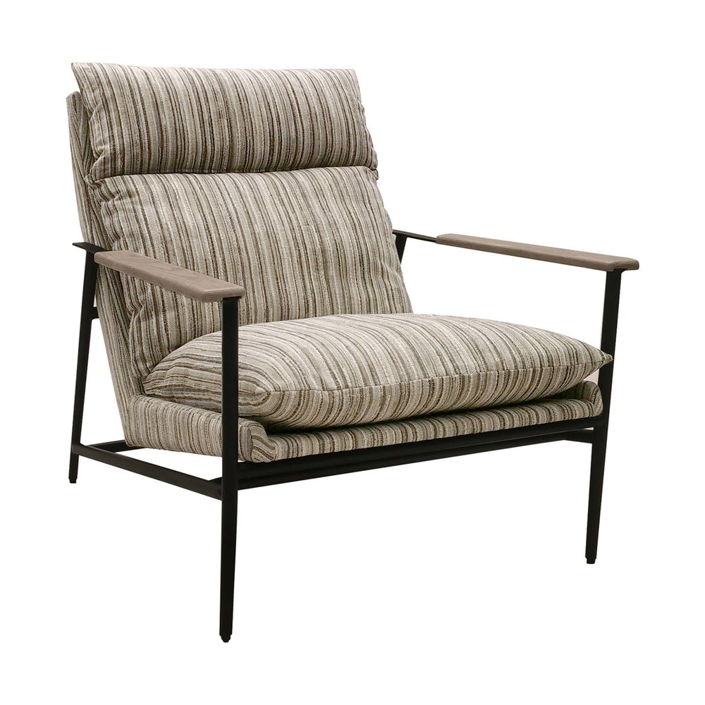JLA Home Chapel Hill - Accent Chair Chapel Hill Monte High-Back Tufted Nordic Accent with Wood Arms, Durable Steel Frame, Cozy Comfort Stripe/Multi CH100-0011