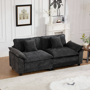 English Elm Wider Ergonomic Loveseat with Breathable Chenille Upholstery, Modular Design, Plush Double-Layer Cushioning W1143S00036 W1143S00036