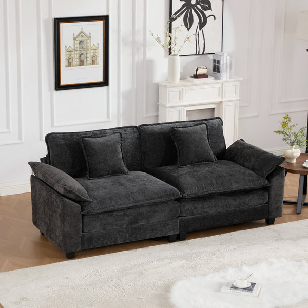 English Elm Wider Ergonomic Loveseat with Breathable Chenille Upholstery, Modular Design, Plush Double-Layer Cushioning W1143S00036 W1143S00036