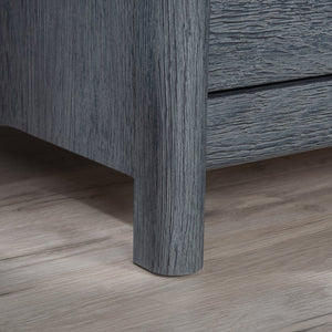 English Elm Chest of Drawers Blue finish – Spacious 4-Drawer Engineered Wood Cabinet with Open Shelf, Durable Design B356P367801